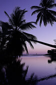 Mann läuft am Strand im Sonnenuntergang, Dominica, Kleine Antillen, Karibik