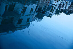 Reflection of a village in the water, Mallorca, Spain