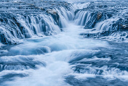 Wasserfall Bruarfoss im Winter, Brekkuskógur, Südisland, Island, Europa