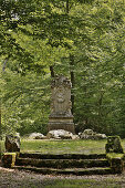 Memorial for hunters from Kurpfalz in Entenpfuhl, Soonwald, Administrative district of Bad Kreuznach, Region of Nahe-Hunsrueck, Rhineland-Palatinate, Germany, Europe