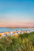 Beach, beach chairs and dunes, Scharbeutz, Baltic Coast, Schleswig-Holstein, Germany