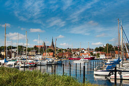 View towards the old town, Flensburg, Baltic Coast, Schleswig-Holstein, Germany