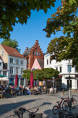 Cafes, Nordermarkt, Flensburg, Baltic Coast, Schleswig-Holstein, Germany