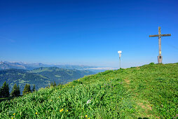 Siplingerkopf with view to the south to Allgaeu Alps, Siplingerkopf, valley of Balderschwang, Allgaeu Alps, Allgaeu, Svabia, Bavaria, Germany