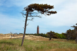 Lighthouse at Darsser Ort, Darss, National Park Vorpommersche Boddenlandschaft, Baltic Sea, Mecklenburg-West Pomerania, Germany