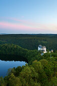 Saale barrage near Burgk castle, nature park Thueringer Schiefergebirge / Obere Saale,  Thuringia, Germany