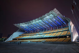 Stadion für Asien Spiele in Guangzhou bei Nacht, Guangdong Provinz, Perlfluss Delta, China