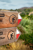 Signpost, hiking trail Via Algarvina, Algarve, Portugal