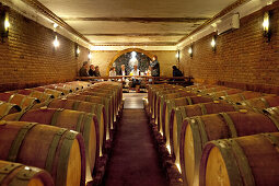 Weinprobe im Weinkeller, Cliff Richards Weingut, Adega do Cantor, Guia, Algarve, Portugal