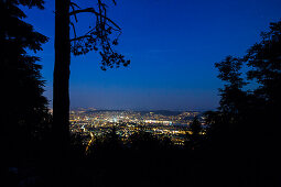 Zürich in der Nacht, Ausblick vom Uetliberg, Zürich, Schweiz