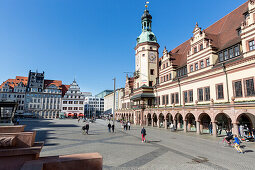 Market square with old city hall, Hieronymus Lotter, Leipzig, Saxony, Germany, Europe