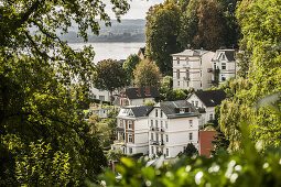 Häuser am Blankeneser Süllberg mit Elbblick, Hamburg, Norddeutschland Deutschland