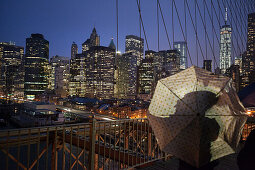 Brooklyn Bridge, Downtown, new World Trade Center, Manhattan, New York, USA