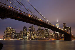 Brooklyn Bridge, Downtown, Neues World Trade Center, East River, Manhattan, New York, USA