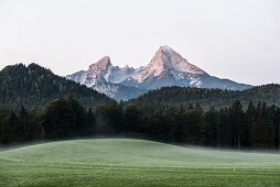 Watzmann, sunrise, near Berchtesgaden, Berchtesgadener Land, Upper Bavaria, Bavaria, Germany