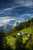 Wallfahrtskirche Maria Gern und Watzmann, bei Berchtesgaden, Berchtesgadener Land, Oberbayern, Bayern, Deutschland