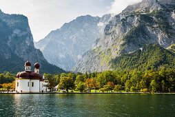 St. Bartholomä, Königssee, Nationalpark Berchtesgaden, Berchtesgadener Land, Oberbayern, Bayern, Deutschland