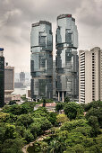 Blick auf Lippo Centre Wolkenkratzer, Hongkong Park, China, Asien