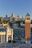 Plaça d'Espanya, Torres Venecianes, Museu Nacional d'Art de Catalunya, Barcelona, Katalonien, Spanien