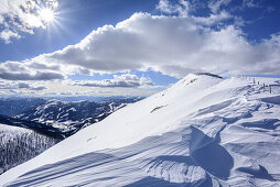 Snow cornice at Steinnock, Steinnock, Nock Mountains, Biosphaerenpark Nockberge, Carinthia, Austria