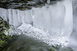 Ice at stream, Nock Mountains, Biosphaerenpark Nockberge, Carinthia, Austria