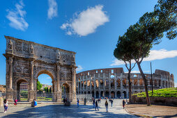 Konstantinsbogen, Colosseum, Forum Romanum, Rom, Latium, Italien