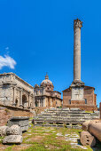 Septimus Severusbogen, Phokassäule, Forum Romanum, Rom, Latium, Italien