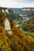 Werenwag Castle, autumn, Upper Danube Valley, Beuron, Baden-Wuerttemberg, Germany