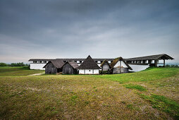 celtic dwellings and workshop houses, open air museum Heuneburg, celtic settlement Pyrene, Hundersingen urban district of Herbertingen, Sigmaringen district, Swabian Alb, Baden-Wuerttemberg, Germany