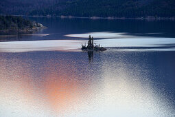 Sunset , Wild Goose Island , Saint Mary Lake , Glacier National Park , Montana , U.S.A. , America