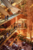 interior of Trump Tower with escalators and Cafe, Manhattan, New York City, USA, United States of America