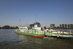 Ferry across the Rhine in Mondorf near Bonn, North Rhine-Westphalia, Germany