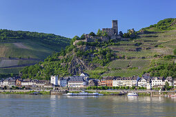 Gutenfels Castle above Kaub by the Rhine, Kaub Castle, Upper Middle Rhine Valley, Rheinland-Palatinate, Germany, Europe