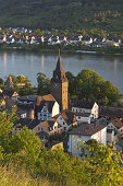 Blick auf Braubach am Rhein, Oberes Mittelrheintal, Rheinland-Pfalz, Deutschland, Europa