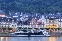 View over the Rhine to the old town of Boppard, Upper Middle Rhine Valley, Rheinland-Palatinate, Germany, Europe