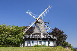 Windmühle von Ærøskøbing, Insel Ærø, Schärengarten von Fünen, Dänische Südsee, Süddänemark, Dänemark, Nordeuropa, Europa