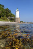 Leuchtturm an der Ostseeküste bei Fynshav, Insel Als, Dänische Südsee, Süddänemark, Dänemark, Nordeuropa, Europa