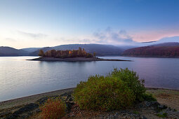 Rur reservoir near Heimbach, Eifelsteig hiking trail, Eifel national park, Eifel, North Rhine-Westphalia, Germany