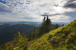 View from Belchen over the range of hills, Black Forest, Baden-Wuerttemberg, Germany