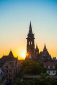 Freiburg Cathedral, sunset, Freiburg im Breisgau, Black Forest, Baden-Wuerttemberg, Germany