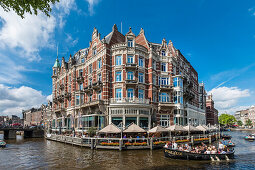 Grandhotel L'Europe mit Blick auf die Amstel in Amsterdam, Holland