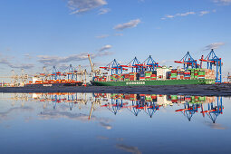 Container terminal Waltershof in Port of Hamburg, Hanseatic City of Hamburg, Northern Germany, Germany, Europe