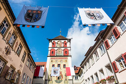 Martin's gate in the historical Old Town, Wangen im Allgaeu, Baden-Wuerttemberg, Germany