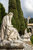 Skulpturen, emotional, Grabdenkmal, Familiengruft, Zypressen, historisierender Baustil, Romantik, Jugendstil, Art Déco, Marmor, Statue, Grabdenkmal, Monumentalfriedhof Staglieno, niemand, Genua, Ligurien, Italien