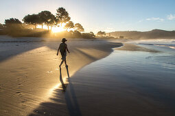 Whangapoua Beach, sunset, silhouette, Coromandel, landscape, New Zealand