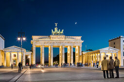 Brandenburg Gate and Pariser Platz at night,  Berlin, Germany