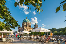 Cafe at the Berlin Dom and Spree River, Berlin, Germany