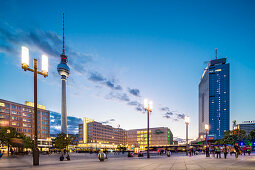Alexanderplatz and TV Tower at night, Berlin, Germany