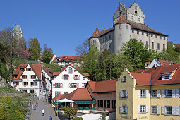 Burg und Steigstrasse, Altstadt, Meersburg am Bodensee, Baden-Württemberg