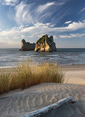 Wharariki Beach, Cape Farewell, Farewell Split, Tasman, Tasman Sea, Cook Strait South Island, New Zealand, Oceania